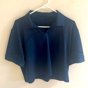 Swiftly Tech Cropped Polo Navy Size 12 NWOT